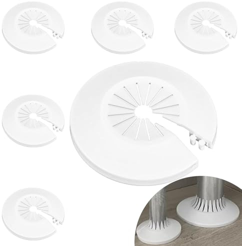6 Stück Heizungsrohr Rosette, Universal 15-45mm Heizungsrohr Verkleidung, Einzel Rosetten für Heizkörperrohre, Polypropylen Heizungsrohre Abdeckung, Rohrabdeckung Geeignet für Wasserrohren, Gasrohren