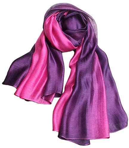 SNUG STAR Cotton Silk Scarf Elegant Soft Wraps Color Shade Scarves for Women (Rose red)
