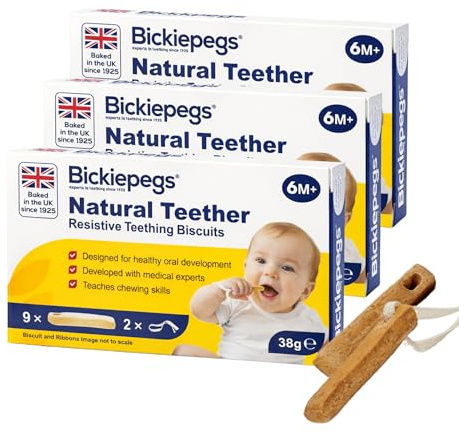 THREE PACKS of Bickiepegs Teething Biscuits by Bickiepegs