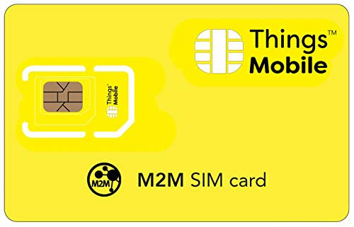 Carte SIM M2M (Machine 2 Machine) - Things Mobile - Couverture Mondiale, réseau Multi-opérateur GSM/2G/3G/4G, sans coûts Fixes, sans échéance avec des tarifs compétitifs. 10 € de crédit Inclus