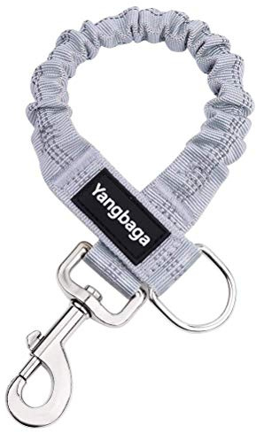 Yangbaga Dog Leash Extender, Shock Absorber Bungee Leash Attachment, Durable Nylon Dog Tie Out Extension with Stainless Steel Swivel Clips