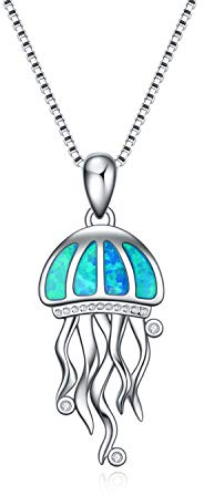 WINNICACA Meer Qualle Halsketten Sterling Silber schafft Opal Ocean für Frauen Mädchen Muttertag