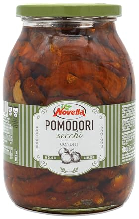 Novella POMODORONE - Italienische halb-getrocknete Tomaten in Sonnenblumenöl - 950g - eingelegt