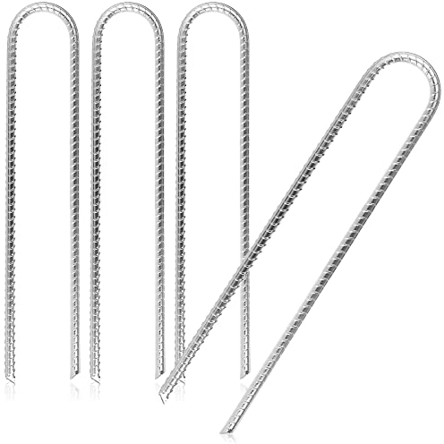 COM-FOUR® 4X XL Bodenanker aus massivem Stahl, U-Form 38 cm, Ø 1 cm – verzinkte Erdanker für Zelt, Pavillon, Hüpfburg, Trampolin, auch als Bewehrungsstab für den Boden, stabil & rostfrei