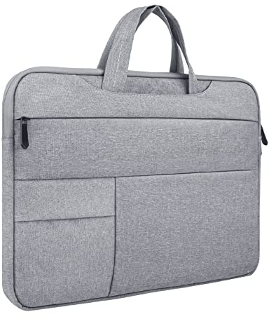 RAINYEAR 15,6 Pulgadas Funda Protectora para Portátil Compatible con 15,6 DELL HP ASUS Laptop Notebook Chromebook Ordenador Portátiles Bolsa Maletín con Asa y Multi Bolsillos,Gris