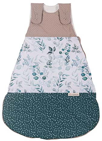 ULLENBOOM ® Sacco nanna Baby da 0 a 3 mesi, 56/62 Eucalipto (Made in EU) - Sacco a pelo Baby Newborn - Tutto l'anno per la primavera, l'autunno e l'inverno, sacco a pelo per bambini con 2,5 TOG