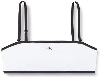 Calvin Klein Top Bikini Tipo Bandeau Mujer Bandeau Retro, Blanco (Pvh Classic White), XL