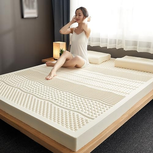 Colchón de látex Natural, Topper de colchón Suave Grueso Alivia la presión, Cubierta de colchón de látex orgánico 100%,2.5cm,135x190cm