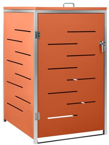 Abri Poubelle Extérieur, Cache Poubelle Abri pour Poubelle Conteneur pour Cache-Poubelle Abri pour Poubelle 69x77,5x112,5 cm INOX