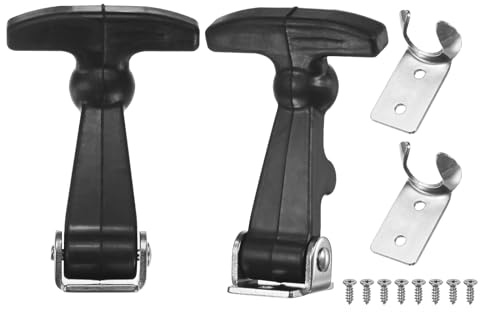 M METERXITY 2-pack elastiskt gummi huvfångst, 2,6 tum flexibla dragspärrar med fästen flexibelt T-handtag hasp gummi med skruvar för verktygslåda/husbilar/fordonsmotor/huva, silversvart