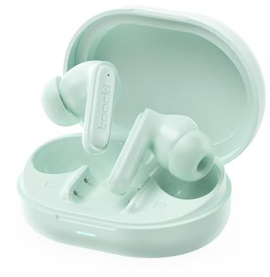 toocki Auriculares Inalámbricos, In-Ear Auriculares Cancelacion Ruido, Bluetooth 5.3 Efecto de Sonido Envolvente 360 ° Larga duración con Mic, Cascos Inalambricos para iOS y Android, Verde