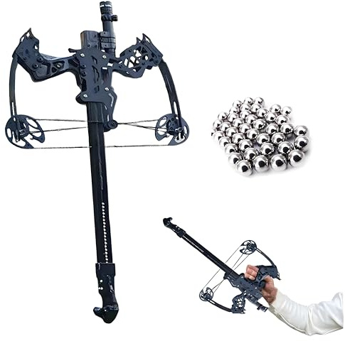 HGXYRZZ Ball Bearing Bow, Compound Bow 45lb Archery Shooting Bow Shooter Steel Ball Launcher,Right Handed Bows for Adult,with 100pcs 8mm beads(No Battery)