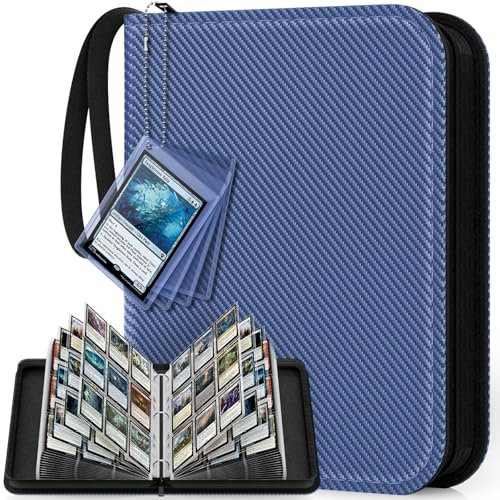 Mlikero 720 Tasche Raccoglitore Carte, Album Carte con 9 Tasche per Lato, Card Binder Raccoglitori Adatto per Carte Collezionabili, Sportive(Blu)