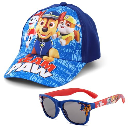 YCVBCY Dog Pattrol Casquette de Baseball pour Enfants Lunettes de Soleil Casquette D'été pour Enfants Chapeau de Soleil Protection UV Design Cadeaux pour Garçons