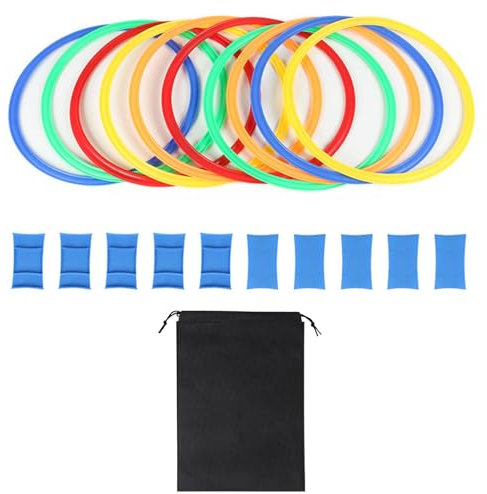 10 Stück Mehrfarbige Gymnastikreifen,Ringe Das Training Im Sport Mit Tasche,Koordinationsringe,Gymnastikreifen,﻿Mit Schlüsseln,Aufnahmebeutel Und Sandbeutel,Für Koordinationstraining,Kiuiom