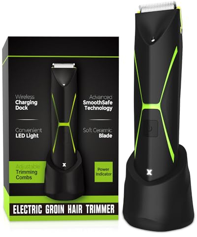 Electric Body Hair Trimmer for Men: Manscape Cordless Ball Body Shaver with Ceramic Blade Waterproof Pubic Hair Groomer Manscaping Rechargeable Wet/Dry Grooming Use for Chest Groin Legs Armpits Travel