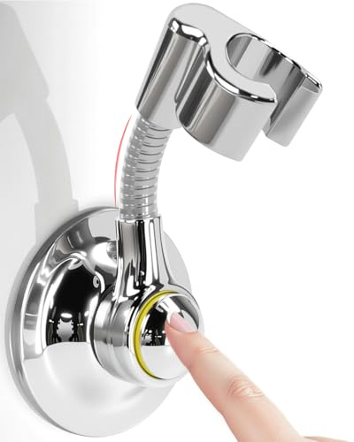 VGECEE Soporte Ducha Ventosa Soporte Ducha Sin Taladro Soporte Ducha Pared Plastico Soporte Alcachofa Ducha Soporte de Ducha con Ventosa para Baño La de Ducha Autocaravana, Carga 3 kg, Tipo Universal