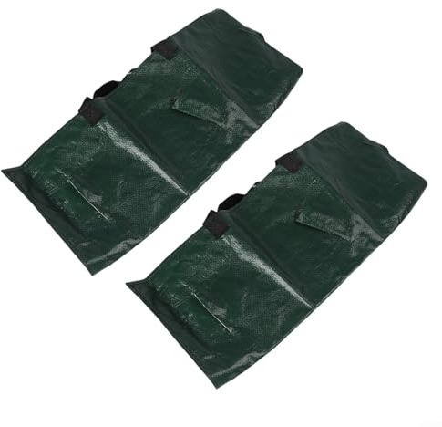 Oniissy Spring PE - Bolsa de cultivo de fresas con diseño de múltiples bolsillos, 35 x 45 cm, plegable, color verde, para balcón y jardinería en casa, uso en interiores y exteriores