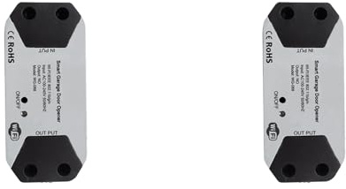 Uikdjgu 2X Interruttore WiFi Controller per Apriporta per Garage Intelligente Funziona con Home Controllo APP/Tuya Nessun Hub Richiesto, Spina UE