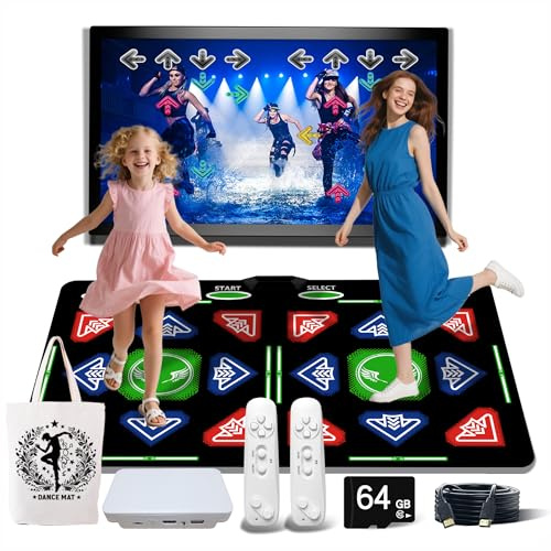 Elektronische HDMI-Tanzmatte,64 GB,1000 Spiele,885 Songs,81 MVs,Flanell | Supports single-and two-player modes with dance,fitness,running,yoga,puzzle games,making it a fun-filled gift for children