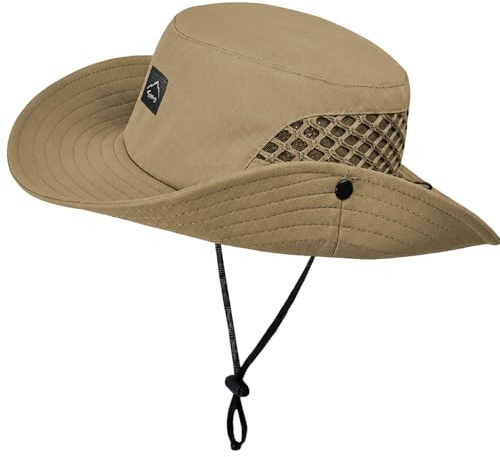 Rayson Sombrero de Pescador Hombre Mujer de ala Ancha Gorro Verano Transpirable Plegable Sombrero para Pesca, Acampada y Senderismo