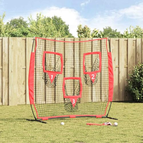 Kaloriko Filet d'entraînement de Baseball Noir 214,5 x 89,5 x 181 cm Robuste en Polyester avec Sac Transport, idéal pour Pratique en extérieur, Lancer, Frappe, réception, adapté à Tous Niveaux