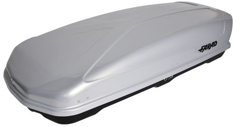 Farad Koral Dachbox 400L grau metallic - Doppelter Seitenöffner, TÜV-GS Zulassung, 5 Jahre Garantie - 3-Punkt-Zentralverriegelung mit Sicherheitsschlüssel