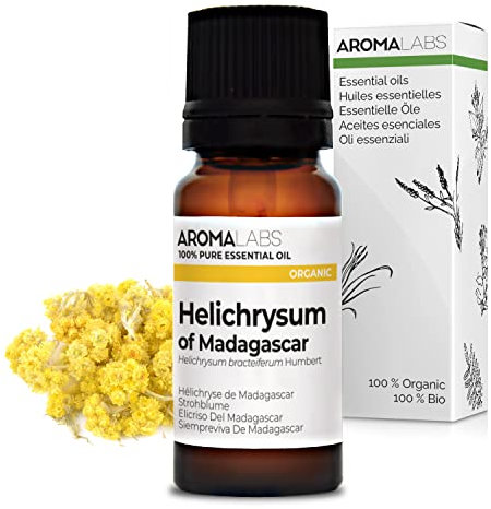 Elicriso del Madagascar BIO (Helichrysum bracteiferum) - 10 mL - Olio Essenziale Chemiotipizzato e Certificato AB/Cosmos - Aroma Labs - Made in France