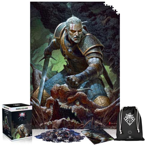 Good Loot The Witcher Dark World Puzzles Premium Box Sack Poster Computerspiel Spielepuzzles für Jugendliche und Erwachsene Freizeitideen Inspiriert Durch EIN Computerspiel 1000 Bestandteile