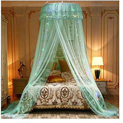 BUJOG Zanzariera a baldacchino Naturals Baldacchino a baldacchino Protezione Contro Gli Insetti per Interni ed Esterni Altezza Decorativa 260 cm con luci Colorate Rosa (3)