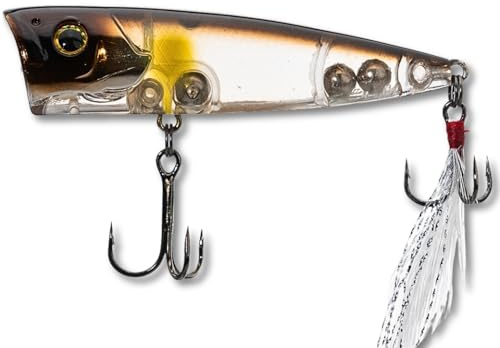 Topwater Köder LMAB Splash Vibe 70F, 7 cm Popper Angeln, bleifrei, Popper Angelköder, Oberflächen Wobbler, Oberflächenköder Hecht, Plopper Angeln, Barsch, Rapfen Köder (Ayu)