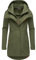 Ragwear Damen Softshellmantel Lange Übergangsjacke Outdoormantel mit Kapuze Ybela Olive24 Gr. 3XL