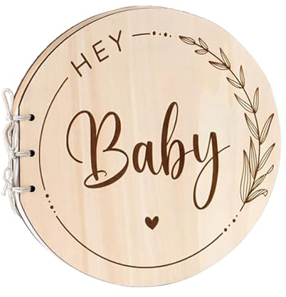 XDGBGFN Gästebuch Erinnerungsalbum, Gästebuch mit Holzeinband, Taufbuch Gästebuch Party Deko, Gästebuch als Geschenk für Neuling Mama Perfekte Andenken