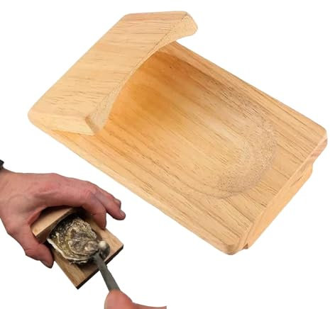 Genérico Soporte para Abrir Ostras | Abre Ostras Profesional De Mesa | Abridor De Ostras Madera | Cuchillos para Abrir Ostras | Madera para Abrir Ostras para Fiestas, Camping, Picnics (sin Cuchillo)