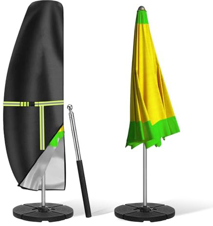 Housse De Parasol, Housse Parasol Deporte, Housse De Protection Pour Parasol, Housse Déporté En Tissu, Oxford Housse Protection, Coupe Vent, Anti Uv, Résistant Aux Déchirures Pour Parasol(210*45*72cm)