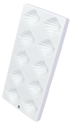 ZYMIADOU French Styles - Moldes de silicona con 10 cavidades para hornear con forma de concha de Madeleine, bandeja de postre para una distribución uniforme del calor, moldes antiadherentes