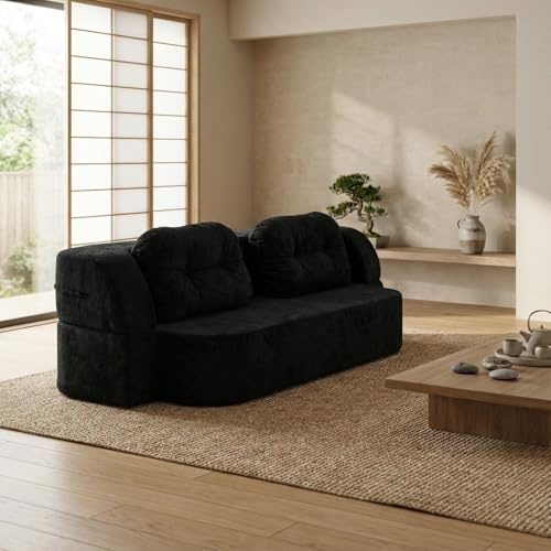 FXLKLUXE Benfri Soffa Bäddsoffa Komprimerad Soffa 2/3-sits Tvättbart Överdrag Ingen Montering Krävs För Vardagsrum, Sovrum, Vardagsrum