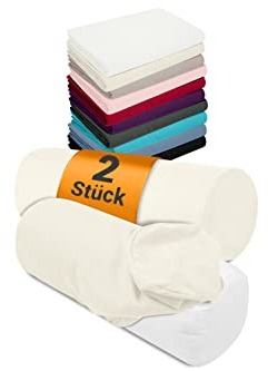 npluseins 2er Pack Bezüge und/oder Nackenrolle - ca. 40 x 15 cm - 1467.2080, 1 Pack (2 Stück) - Bezüge in Perlmutt