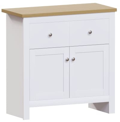 Vida Designs Arlington Sideboard mit 2 Schubladen und 2 Türen Schrank Anrichte Aufbewahrung MDF Möbel Weiß