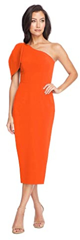 Dress the Population dam Asymmetrisk Rosett Hals Figurnära Midi-klänning Klänning