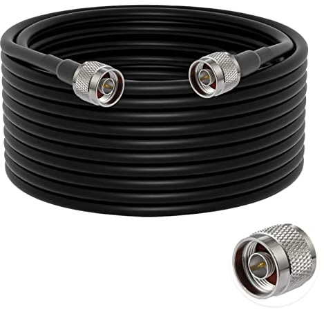 Vecys N till N Hane Bygel N Hane till Hane Lågförlust Koaxialkabel RG58 49.2FT/15M för 3G 4G 5G LTE Antenn Skinka Radio GPS WiFi
