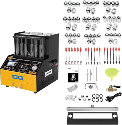 AUTOOL Automotive 6-cylindrig 220V GDI bränsleinsprutningsrengöringsmaskin, EFI bränsleinsprutningsrengöringssats, FSI bränsleinsprutningstestare och rengöringsmedel för alla bensin- och bilmotorer sa