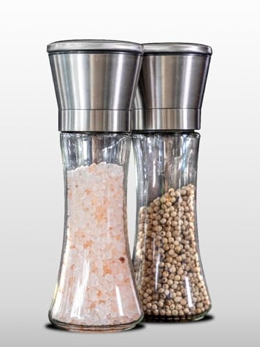 Les Plaisirs Du Chef Pfeffermühle und Salzmühle (2er Set + Trichter) Edelstahl