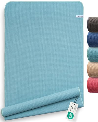 Fit-Flip Serviette de Yoga antidérapante avec Picots - Couverture hygiénique pour Tapis de Yoga - Serviettes en Microfibre à séchage Rapide - comme Serviette Sport et Pilates - Jade 185 x 63