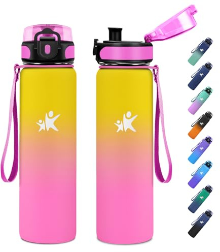 JAPORIA Bottiglia Termica 500ml, Borraccia, senza BPA, Borraccia Termica Doppia Parete, Bottiglia Termica per Palestra, Outdoor, l'école, Sport