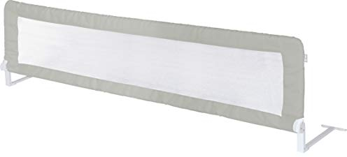 roba Bettschutzgitter Klipp-Klapp 150 cm - Rausfallschutz klappbar für Babys & Kinder - Schutzgitter für Kinderbetten - 50 cm hoch - Grau