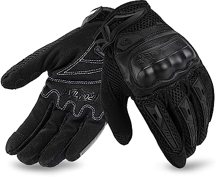 IRON JIA'S Motorradhandschuhe Herren Sommer Touchscreen weich atmungsaktiv und bequem geeignet für Motorradfahren Bergsteigen Wandern und andere Outdoor-Sportarten Schwarz-L