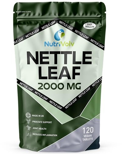 Nettle Leaf Supplement Tablets- Fight Allergy, Reduce Joint Pain, and Improve Prostate Health for Men and Women- 2000 mg Pack of 120 Pills.