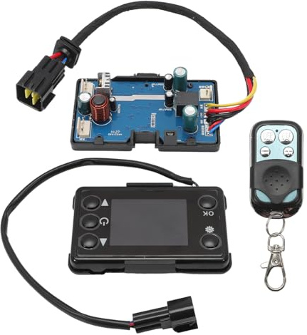 Konuooer Bilvärmare, LCD-strömbrytare, styrenhet med fjärrkontroll, 12 V/24 V, 3 kW/5 kW, bilvärmeregulator för diesel, luftvärme, parkeringsvärmare