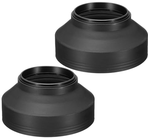 PATIKIL Parasol de Objetivo de 55mm, 2 Unidades, Protector de Goma Plegable para Bloquear el Exceso de Luz Solar y Reducir los Destellos y Deslumbramientos del Objetivo, Negro